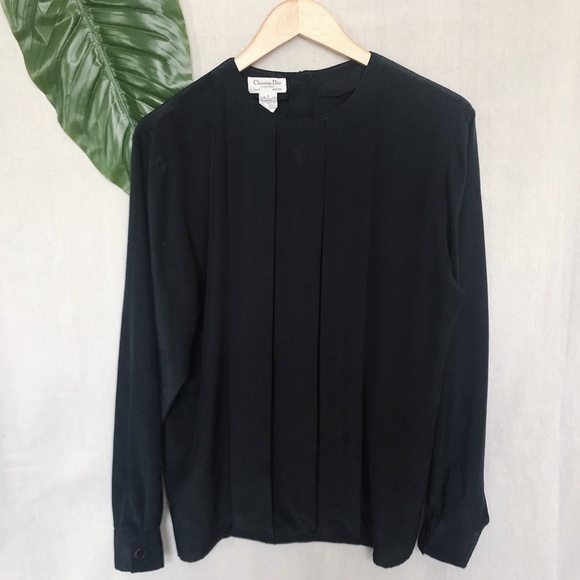 Vintage Christian Dior Chemise Blouse Button Back - Picture 3 of 7